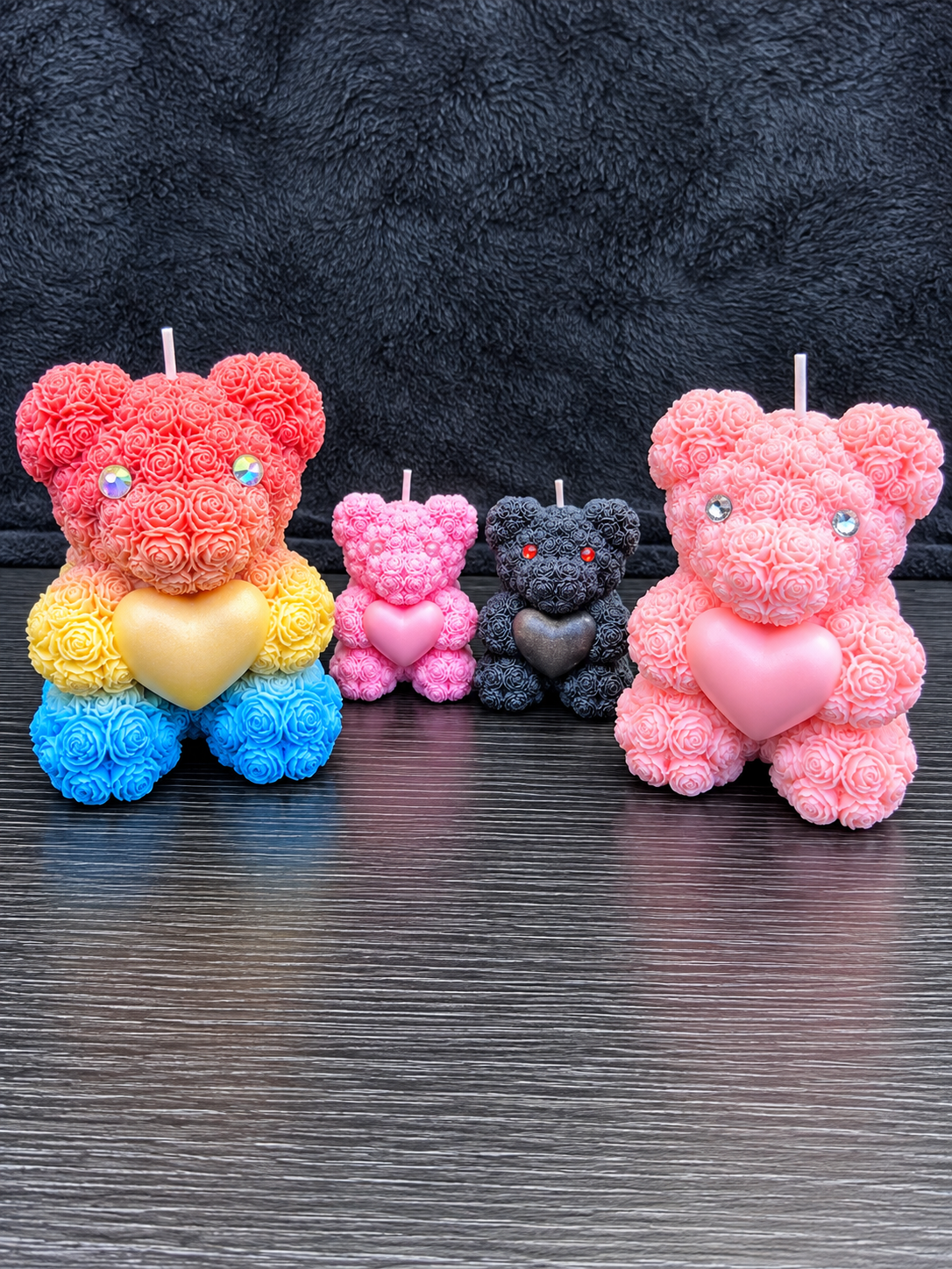 bear family from wax and soap